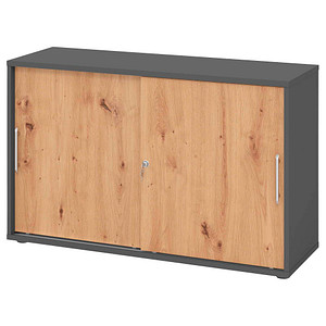 4032062304808 - HAMMERBACHER Schiebetürenschrank V1752S G R RE grafit asteiche 1 Fachboden 1200 x 400 x 748 cm