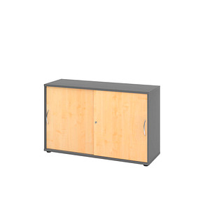 HAMMERBACHER Schiebetürenschrank 1752S, V1752S/G/3/BM ahorn, grafit 1 Fachboden 120,0 x 40,0 x 74,8 cm