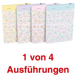 10 Stück Oxford Notizblock 400094827, Blumen, liniert, A5, 80g, sortiert, 80 Blatt 3020120113531 Oxford
