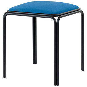 3660141959178 - Meet by Paperflow Hocker Bistro Stahl mit Kunstlederbezug Sitzhöhe 495 mm B 420 x T 420 x H 495 mm 4 Stück schwarz blau 3660141959178 - Meet by Paperflow Hocker Bistro Stahl mit Kunstlederbezug Sitzhöhe 495 mm B 420 x T 420 x H 495 mm 4 Stück schwarz blau