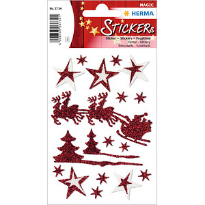 HERMA Aufkleber Weihnachtsmotive, rot, 18 Etiketten