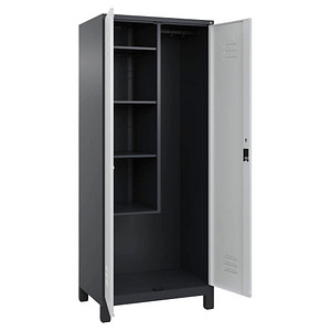 4066681660519 - Putzmittelschrank Classic Plus 080110-02-S10034 anthrazitgrau lichtgrau 800 x 500 x 1950 cm aufgebaut 4066681660519 C+P-Möb
