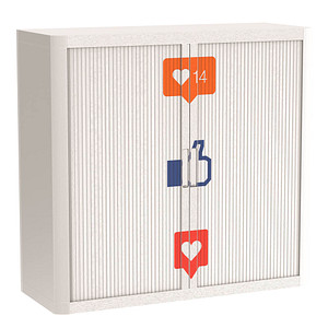 PAPERFLOW easyOffice Business Rollladenschrank 62272 2 Fachböden 110,0 x 41,5 x 104,0 cm