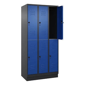 4068427432671 - Spind Classic PLUS enzianblau schwarzgrau 080320-30 S10137 6 Schließfächer 900 x 500 x 1950 cm 4068427432671 C+P-Möbel 4068427432671 - Spind Classic PLUS enzianblau schwarzgrau 080320-30 S10137 6 Schließfächer 900 x 500 x 1950 cm 4068427432671 C+P-Möbel
