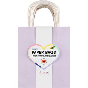 4001868137071 - 20 Papiertüten PASTELL M je 2x helllila dunkellila hellblau mint hellgelb apricot creme natur hellpink pink 180 x 210 cm