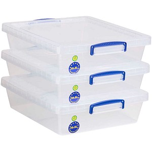 Really Useful Box Aufbewahrungsboxen 3x 10,5 l transparent 38,3 x 46,0 x 11,3 cm, 3 St.
