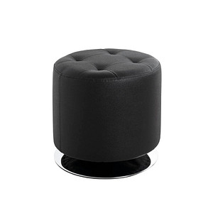 4001070305800 - Hocker HAKU rund drehbar gepolstert Ø 400 x H 400 mm Kunstleder und Stahl schwarz-chrom