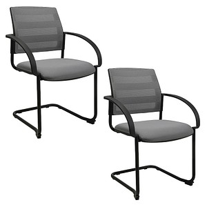 2 Topstar Besucherstühle AIRWORK MEETING 20.1 BB400BMT3CX3 grau Stoff