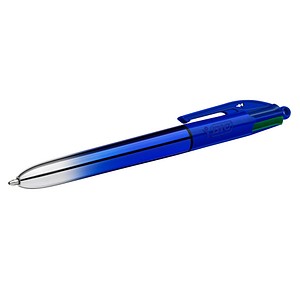 3086123759282 - BIC 4-Farben-Kugelschreiber 4-Colours Smooth Gradient metallic blau Schreibfarbe schwarz blau rot grün 1 St