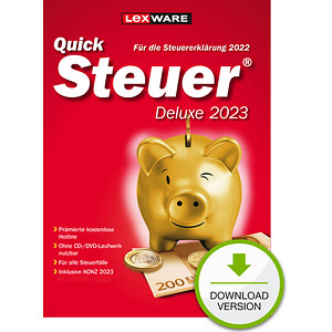 LEXWARE QuickSteuer Deluxe 2023 (für das Steuerjahr 2022) Software Vollversion (Download-Link)