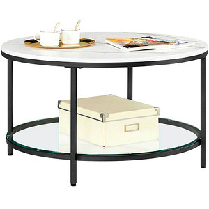 0194343013176 - Songmics - vasagle Couchtisch Wohnzimmertisch Sofatisch für Wohnzimmer mit Glasplatte viel Stauraum einfacher Aufbau moderner Stil