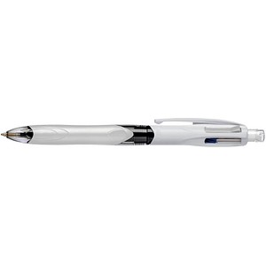 BIC 4-Farben-Kugelschreiber 4 Colours 3+1 HB grau, Schreibfarbe: schwarz, blau, rot, grau, 1 St.