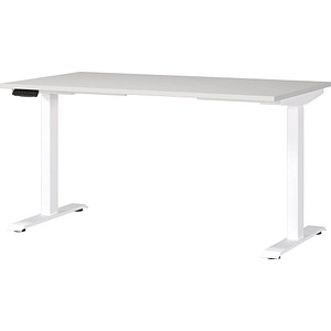 4005949791305 - Sitz-Steh-Schreibtisch JET 7905-642 elektrisch höhenverstellbar  140x80cm (BxT) rechteckig lichtgrau   Weiß 4005949791305 GE