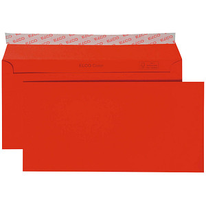 ELCO Briefumschläge Color DIN lang ohne Fenster intensivrot haftklebend 25 St.