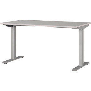 4005949791329 - Sitz-Steh-Schreibtisch JET 7905-643 elektrisch höhenverstellbar 140x80cm (BxT) rechteckig kaschmir Silber 4005949791329 G 4005949791329 - Sitz-Steh-Schreibtisch JET 7905-643 elektrisch höhenverstellbar 140x80cm (BxT) rechteckig kaschmir Silber 4005949791329 G