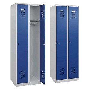 4066681374768 - Spind Classic Plus enzianblau lichtgrau 088055-20-S10003 2 Schließfächer 600 x 500 x 1850 cm 4066681374768 CP 2 Stück