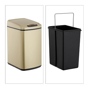 relaxdays Sensor Mülleimer 12,0 l gold