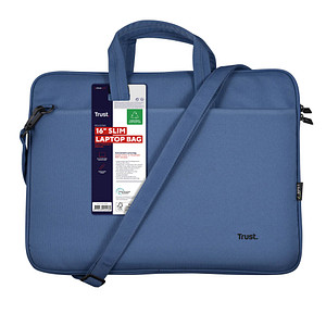 Trust Laptoptasche Bologna Slim Kunstfaser blau 24448 bis 40,6 cm (16 Zoll)