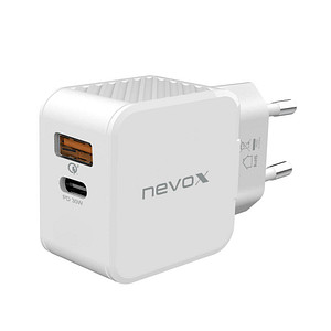 nevox USB PD TYPE C + QC3.0 / PPS Ladeadapter weiß, 30 Watt