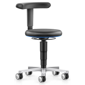 4016849952734 - Labor-Sitzmobil mit Flexstütze mit Rollen höhenverstellbar Farbring blau bimos