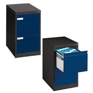 4025314217445 - Hängeregistraturschränke einbahnig 2 Schubfächer anthrazit blau 12412-311 4025314217445 C+P-Möbel