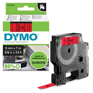 Dymo D1 Beschriftungsband - Schwarz auf Rot - 9mm - 7m
