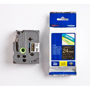 Beschriftungsband TZe-354 TZE354, 24 mm gold auf schwarz