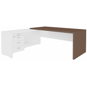 8029466010530 - Schreibtischkombination T45 T4MCS180 ECBASZ 768cm (H) 200x194cm (BxT) L-Form eukalyptus    weiß   eukalyptus weiß 802946601