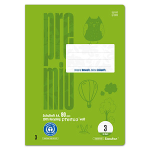 9001939834163 - Schulheft 040782003 Green Lineatur 3   Lineatur 3 A4  90g grün 16 Blatt   32 Seiten 9001939834163 Ursus
