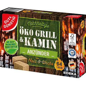 4311501576304 - Kamin- & Grillanzünder Öko Grill & Kamin braun 4311501576304 Gut & Günstig 64 Stück