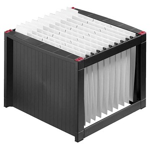 Helit Hängemappenbox H61100 schwarz bis 40 Mappen leer stapelbar 4012086003284 Helit