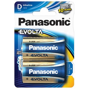 2 Panasonic Batterie Evolta Mono D 1,5 V
