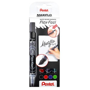 Pentel MAXIFLO Flex-Feel Whiteboard-Marker 2.0-5.0mm schwarz/rot/blau