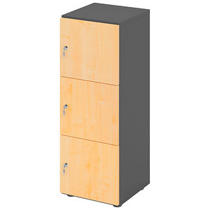 4032062314128 - HAMMERBACHER Schließfachschrank grafit ahorn V234L3 G 3 DS 3 Schließfächer 400 x 420 x 1100 cm