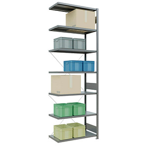 4004514203052 - Anbau-Schwerlastregal MULTIplus 250 12957 silber 1000 x 500 x 3000 cm 4004514203052 SCHULTE