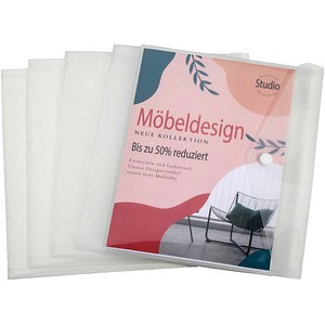 4052301200135 - Dokumententaschen DIN A5 quer transparent glatt 5 St