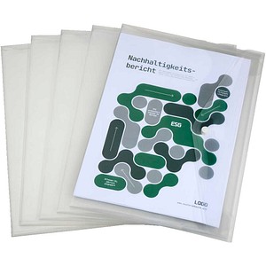 4052301200098 - Dokumententaschen DIN A4 quer transparent glatt 5 St