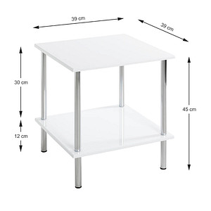 4001070153661 - Beistelltisch Holz weiß 390 x 390 x 450 cm 4001070153661 HAKU Möbel