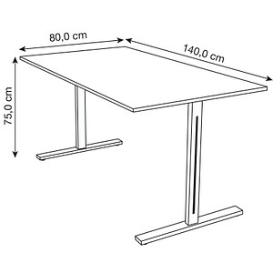 4044917442184 - Schreibtisch Form 1 11011013 65-130cm (H) 140x80cm (BxT) rechteckig anthrazit   silber 4044917442184 Kerkmann 4044917442184 - Schreibtisch Form 1 11011013 65-130cm (H) 140x80cm (BxT) rechteckig anthrazit   silber 4044917442184 Kerkmann