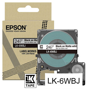 Epson LK-6WBJ Schriftband - 24mm - Schwarz auf Weiß