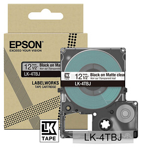 Epson LK-4TBJ Schriftband - 12mm - Schwarz auf Transparent
