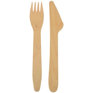 4002911869420 - Pure Besteck Holz Besteckset aus natürlich hellem Birkenholz 1 Packung = 500 Stück
