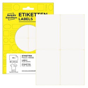 4004182510650 - 40 Namensetiketten weiß 800 x 540 mm 4004182510650 - 40 Namensetiketten weiß 800 x 540 mm