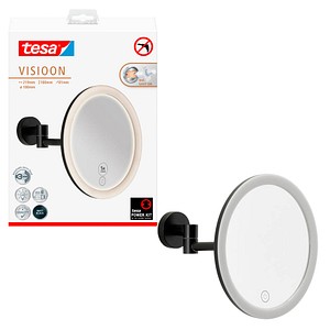 4063565251245 - Visioon LED-Kosmetikspiegel - kabelloser Schminkspiegel mit dimmbarer Beleuchtung - Touch Control integrierter Akku 5-fache Vergrößerung Gelenkarm
