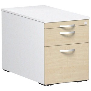 geramöbel Flex Rollcontainer weiß, ahorn 3 Auszüge