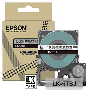 Epson LK-5TBJ Schriftband - 18mm - Schwarz auf Transparent