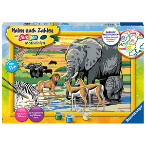 4005556287666 - Ravensburger Malen nach Zahlen 28766 - Tiere in Afrika - Kinder ab 9 Jahren