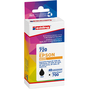 edding EDD-720 schwarz Druckerpatrone kompatibel zu EPSON 604XL (T10H1)