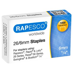 5018505404013 - Heftklammern 26 6 S11661Z3 Stahl Silber 1000 Stück