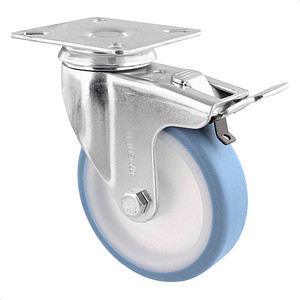 4001073051759 - Apparate-Lenkrollen Rad-Ø 100 mm VE 4 Stk Lenkrolle mit Feststeller Platte Wagner
